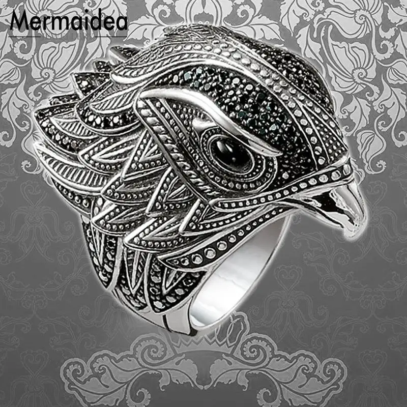 

Cocktail Ring Elegant Falcon Fashion Jewelry 925 Sterling Silver Anillos Hombre Gift for Women Men Boy Girls Lover 2019 New Anel
