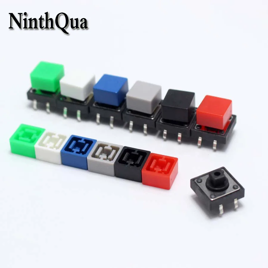 

20pcs 9.2*9.2*5mm Tactile Push Button Switch Cap for 12*12mm SMD DIP Micro tact Switchs red black blue green white grey