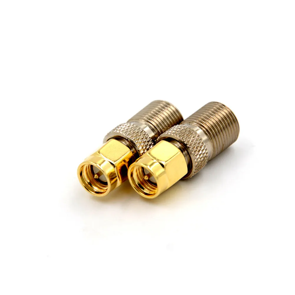

1PCS F Type Female Jack To SMA Male Plug Straight RF Coaxial Adapter F Connector To SMA Convertor Gold Tone