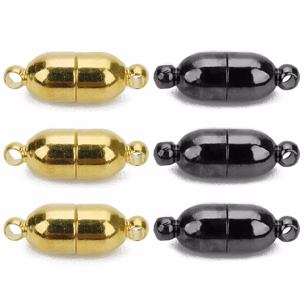 LOULEUR 5pcs/bag 6mm Gold/Gun Black Bullet Magnetic Clasps for Bracelet Connectors For DIY Jewelry Findings Making Materials