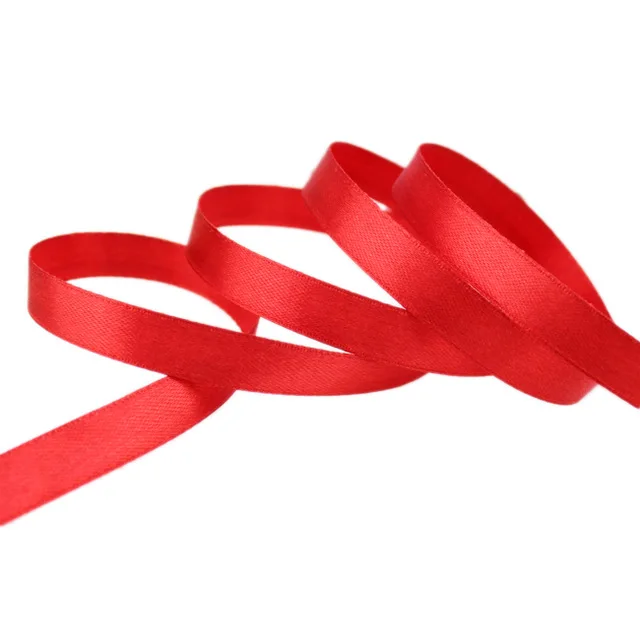 25 ярдов/рулон) 1/"(12 мм) односторонняя Свадебная атласная лента подарок Рождество DIY аксессуары для волос и свадебные украшения ленты - Цвет: Red