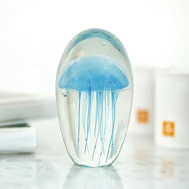 LS Solid Color Crystal Jellyfish Paperweight Ornament Beautiful Christmas Gifts Frinds Gift