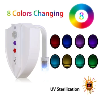 

Tomshine night light RGB 8 Colors 2 Modes LED IP65 Flexible Toilet Seat Night Lamp Photosensitive Sensor Motion Activated