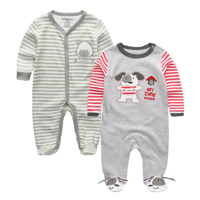 2 pieces/lots Newborn Footie Baby girl boy clothes long sleeve Cotton print New born Roupas de bebe pajamas 0-12 months - Цвет: 73