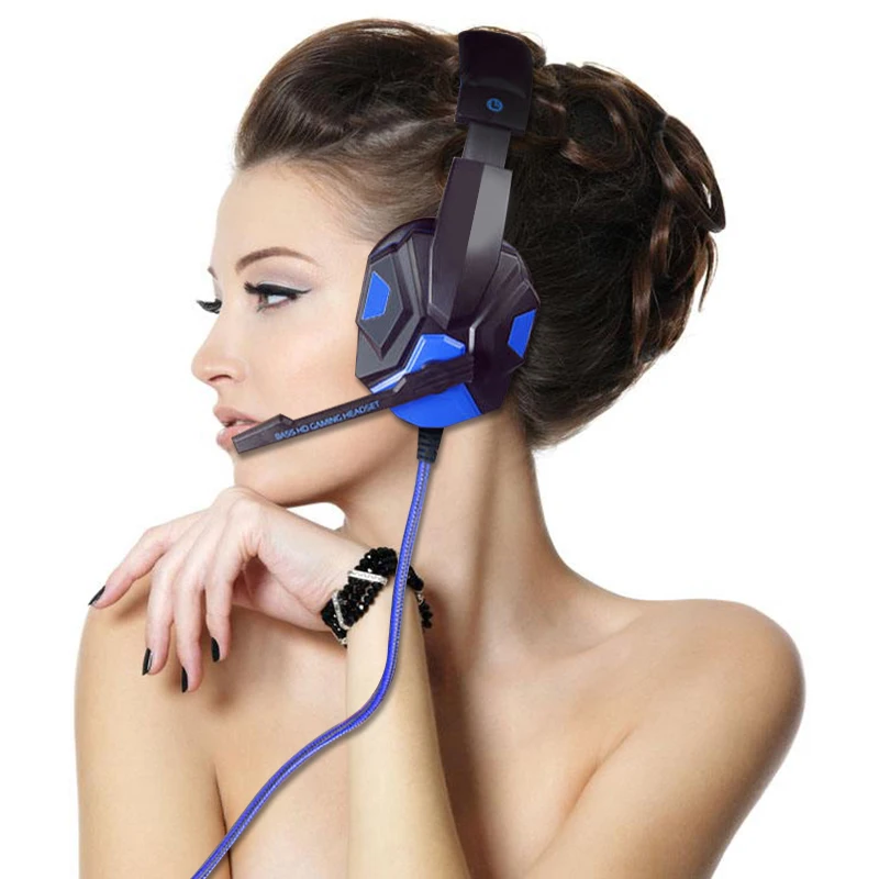 

New Gaming Headset with Mic and LED Light for Laptop Computer 3.5mm Wired Noise Isolation Volume Control Gaming Headphon