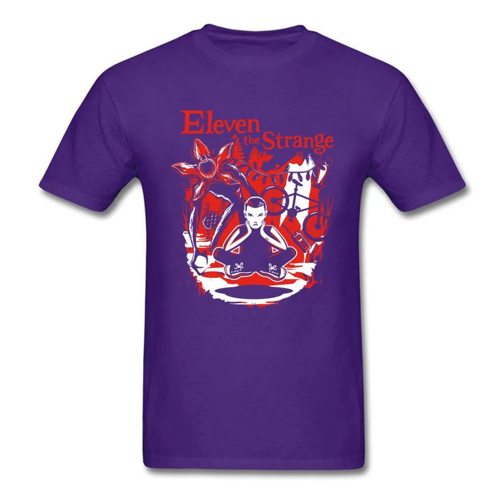 Eleven The Strange T Shirts Custom Short Sleeve 2018 New Fashion O Neck 100% Cotton Tops Tees Casual T-Shirt for Men Summer Fall Eleven The Strange purple