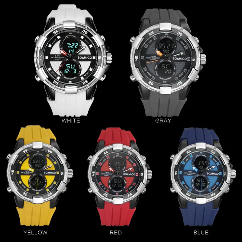 Мужские спортивные электронные часы с хронографом водостойкие до 30 м|clock brand|clock