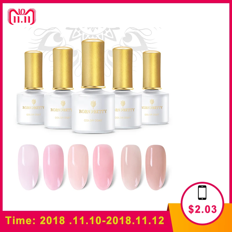 

BORN PRETTY 6ml Jelly Pink Gel Varnish Nude Yellow Purple UV Gel Lacquer 12 Colors Semi-transparent Soak Off UV Gel Nail Polish