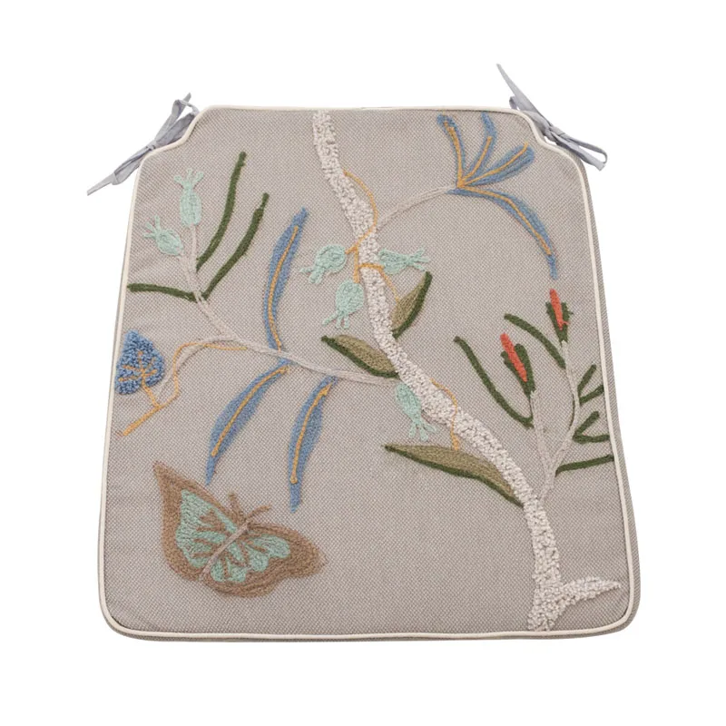 Tarohome Hand embroidery Chair Seat Cushion 42*36*5cm Hot Sale Cushion