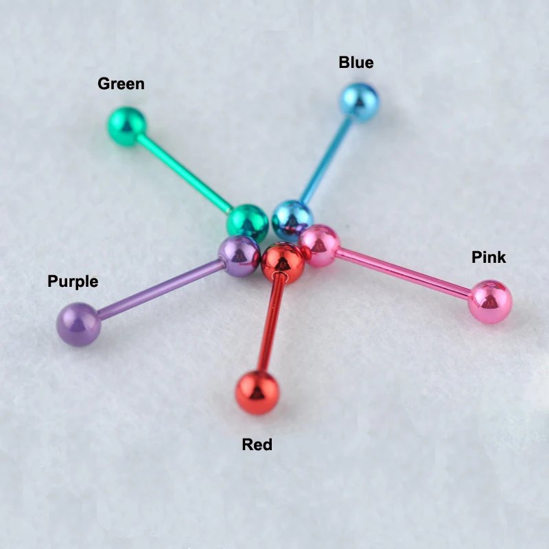 2 шт./партия 1,6x18 мм 14 г пирсинг-штанга для языка кольцо-пирсинг в язык ниппель кольцо Сексуальная Нержавеющая Сталь Ювелирные изделия Спираль пирсинг серьги 14 г