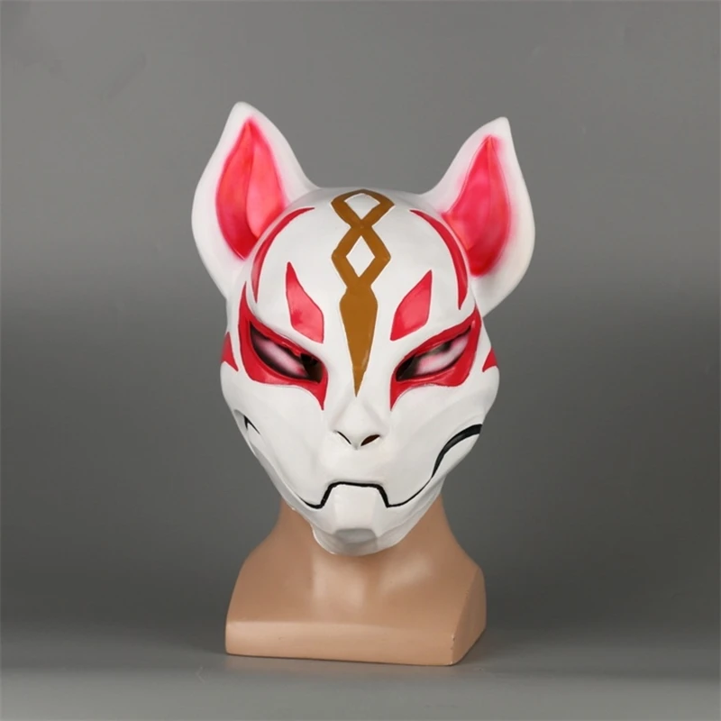 Game Battle Royale Fox Kitsune Mask Cosplay Drift Masks Latex Full Face Adult Helmet Halloween Party Props DropShipping