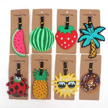 Kreative Obst Gepäckanhänger aus Silikagel, Koffer-ID-Adresshalter, Gepäcketikett für Reisen, Tragbares Label