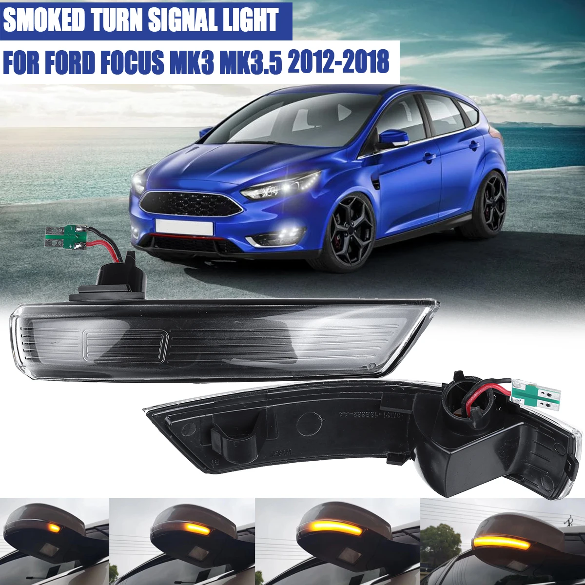 

2x LED Side Wing Rearview Mirror Sequential Indicator Blinker Lamp For 3 MK3 3.5 2012-2018 Dynamic Turn Signal Light