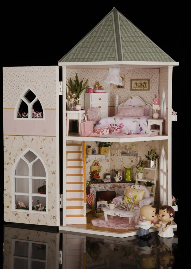 Деревянный DIY Кукольный дом Love Fortress домик Minature модель здания ручной работы для мужчин и женщин подарки на день рождения рождественские игрушки дом 13816
