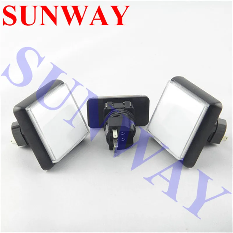 

49*49MM Big Square Arcade Button LED Illuminated Push Button with Microswitch for Arcade Games-Game momentary push button