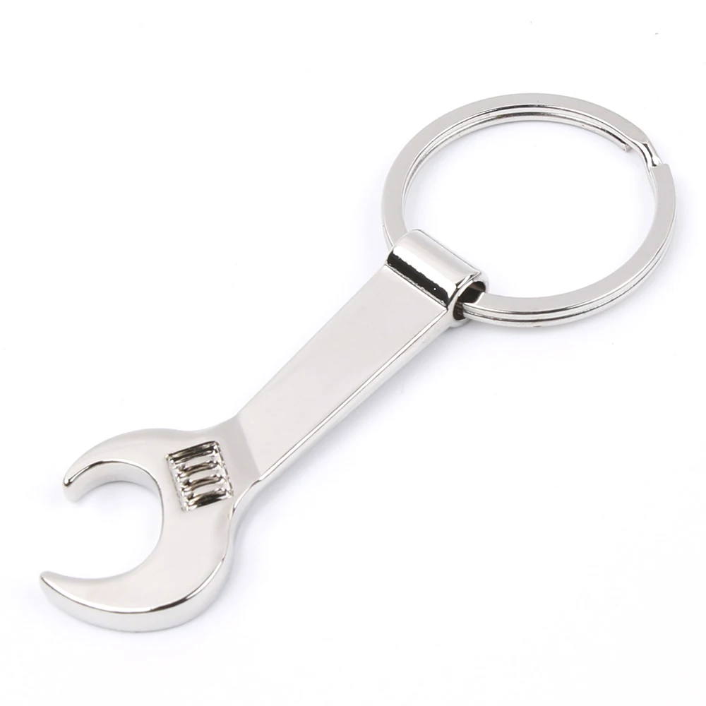 Eco friendly Silver Metal Wrench Spanner Beer Bottle Opener Key Chain Keyring Gift Open Bar