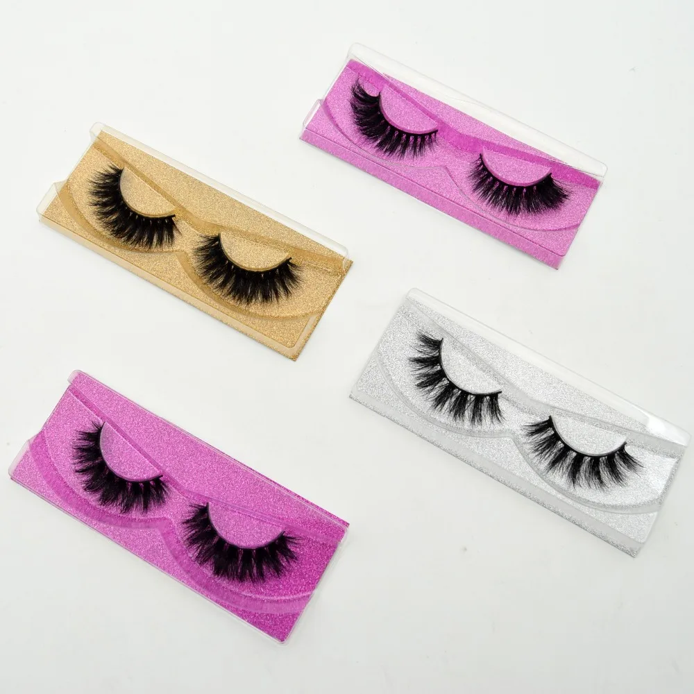 visofree 3D Real Mink Eye Lashes Thick Fake Eyelash Makeup Eye Lashes Handmade Glitter Packaging 1 Pair D113