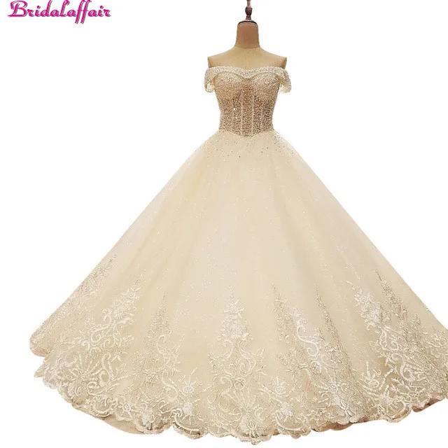 

Wedding Dress Luxury Lace Pearl Beading bridal vestido de noiva robe de mariage vestido de noiva curto 2018 Customize