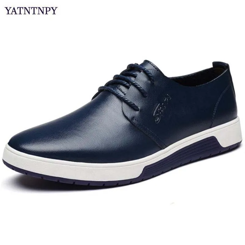 

YATNTNPY New Comfortable Men's Shoes Genuine Slipt Leather Casual shoes for man,Fashion flat Sneakers Students espadrilles