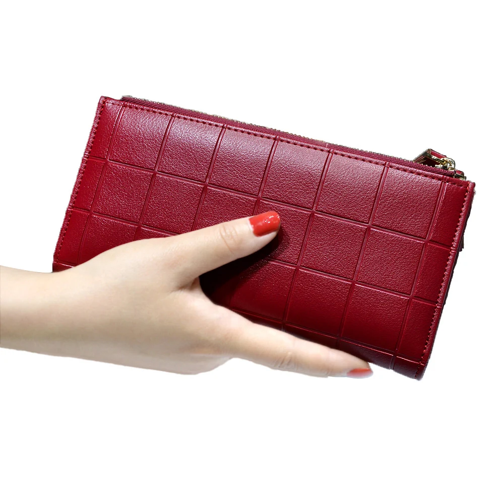 Buy Leather Wallets Women Luxury Brand Purses Woman Long Wallet Female Purse