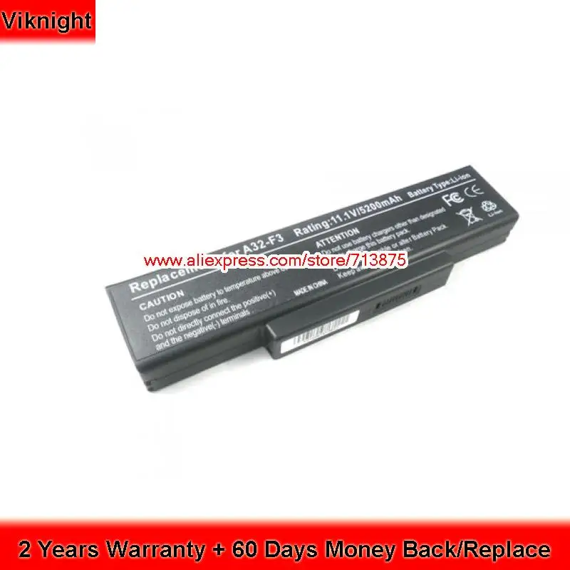 

High Quality 11.1V 5200mAh A32-F3 Battery for Asus F3Sa 90-NI11B1000 90-NIA1B1000 F2 F3 M50 M51 Z53 Series