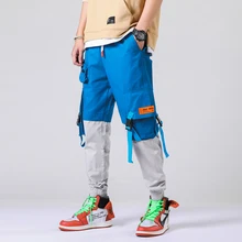 Мужские боковые накладные карманы шаровары дропшиппинг мульти-карман с эластичной резинкой на поясе и на штанах хип-хоп мода полная длина повседневные штаны