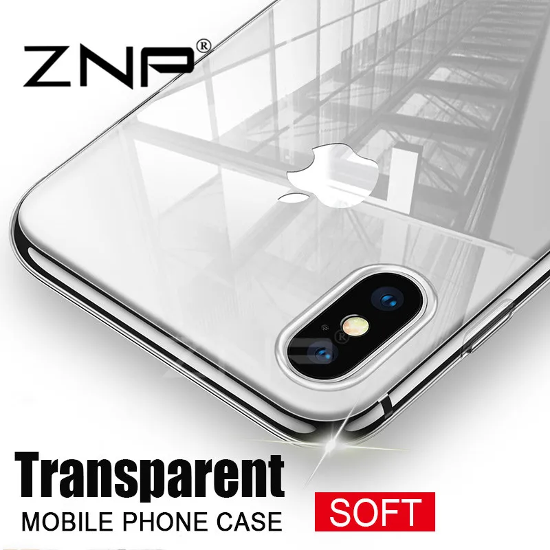 

ZNP Ultra Thin Soft transparent TPU Case For Apple iPhone X 8 8 Plus 7 silicone Case Cover For iPhone 6 6 7 Plus Phone Bag Case