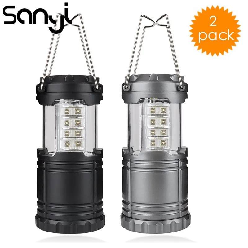 

Sanyi 2 pcs 30 LEDs Portable Lantern Tent light Lamp Outdoor Camping Light Battery Powered Waterproof Super Bright Flashlight
