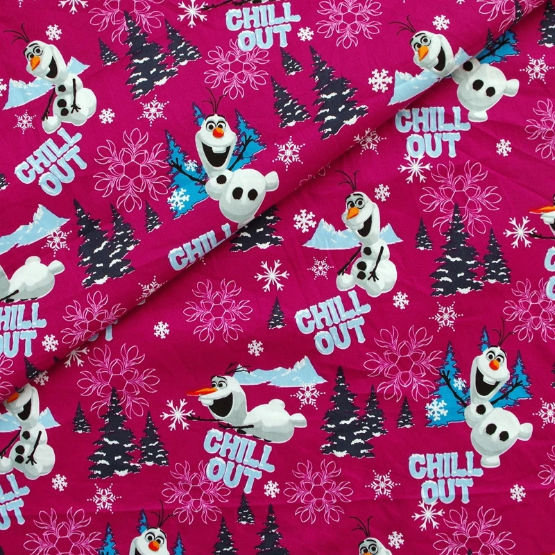 

Cotton Woven Fabric - The Croods - olaf on purple