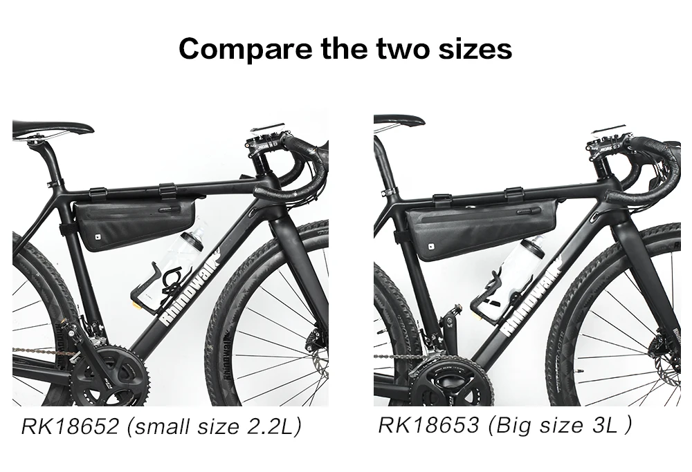 Rhinowalk велосипедная сумка на переднюю трубу 2.8L для шоссейных MTB складных велосипедных инструментов для хранения, Сумка с треугольной рамой, полностью водонепроницаемая