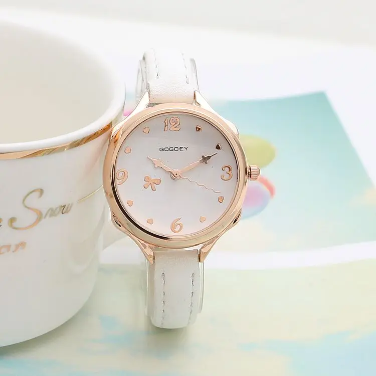 Hot Sales Gogoey brand Thin Leather Strap Watches Women Ladies Dress