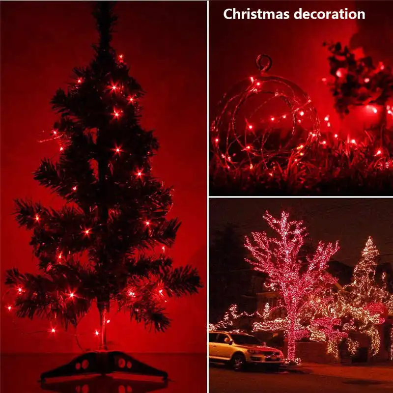 Solar Powered Copper Wire LED String Lights 10M Waterproof Fairy Light for Christmas Garden Holiday Decoration 100 led #2n14 (20)