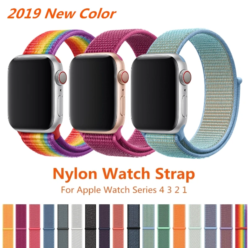 Спортивная петля ремешок для Apple Watch Band 5 4 44 мм 40 мм 42 мм 38 мм iWatch Series 4 3 2 1 Correa нейлоновый наручный браслет, ремешок аксессуары