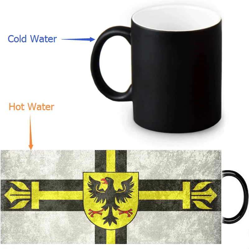 

Drop shipping Teutonic Order Mug Heat Sensitive morph mugs transforming cup cold hot heat changing color magic mug tea cups