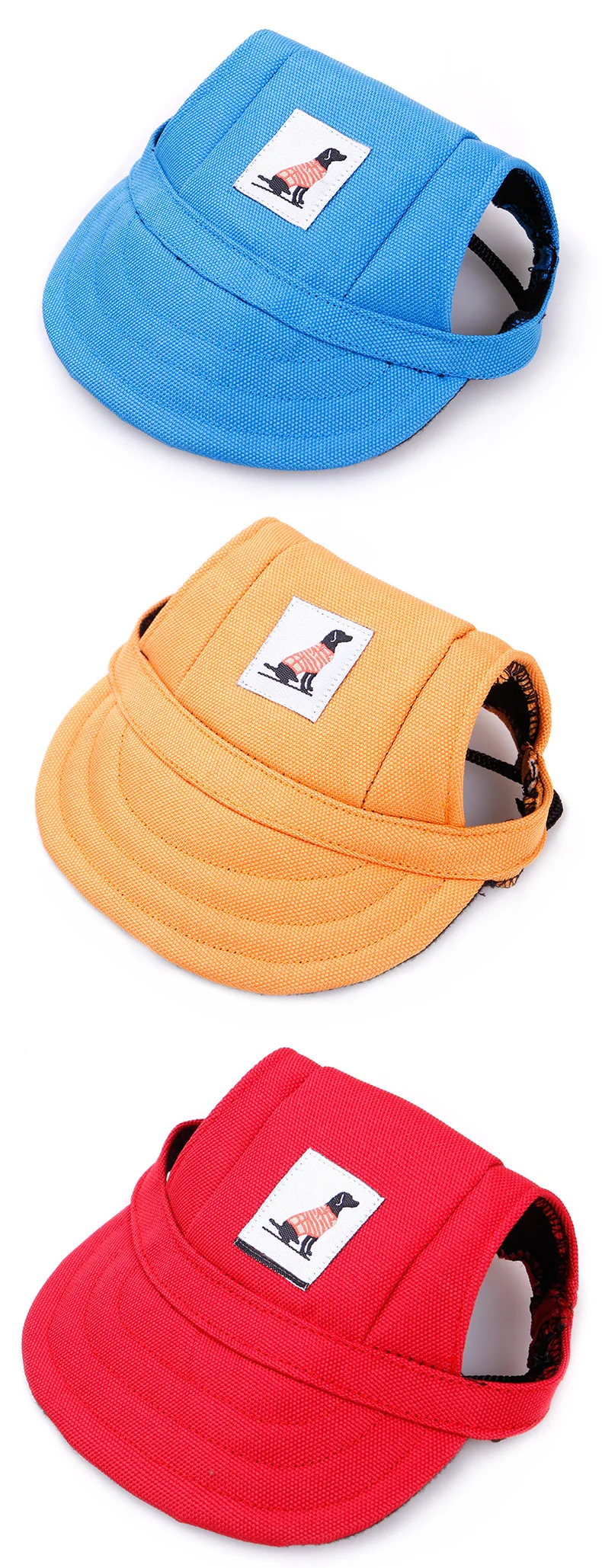 7 цветов модная шапка для собак летние для маленьких собак Cat Бейсбол Кепка Козырек Кепки с уха отверстия товары для животных Открытый аксессуары шляпа от солнца