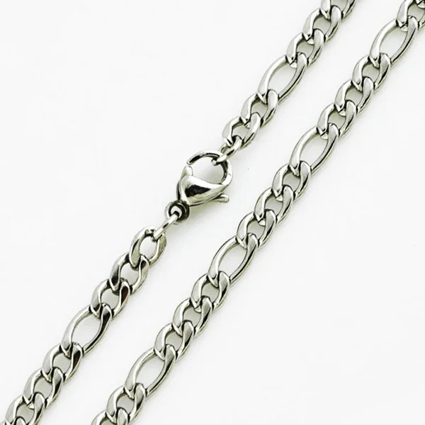

Stainless Steel Figaro Chain Different sizes for Different people Men's Figaro Necklace 3:1 Curb Link Chain Classic S.Steel Item