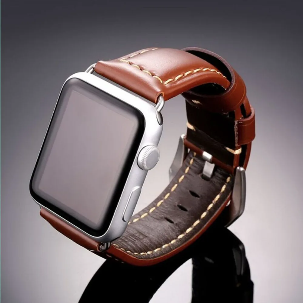 

Ремешок из натуральной кожи для Apple Watch band 44 мм 40 мм 42 мм 38 мм, браслет из воловьей кожи для iWatch, Apple watch series 3 4 5 se 6