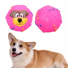 Cat Dog Toys Soft Rubber Dog Face Chew Squeaker Toys for Dog Cat Funny Training Toy