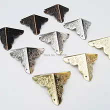 12X Dekorative Antike Messing Goldene Silbrig Schmuck Wein Geschenk Box Holz Fall Brust Rand Abdeckung Ecke Protector Schutz 25mm + nägel