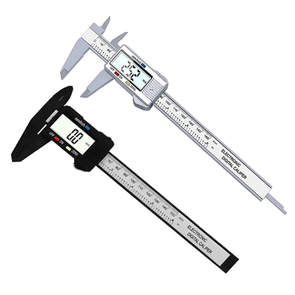 150 мм Пластиковый штангенциркуль цифровой электронный цифровой штангенциркуль микрометр с ЖК-дисплеем линейка глубина измерительные инструменты переключаемый метрический