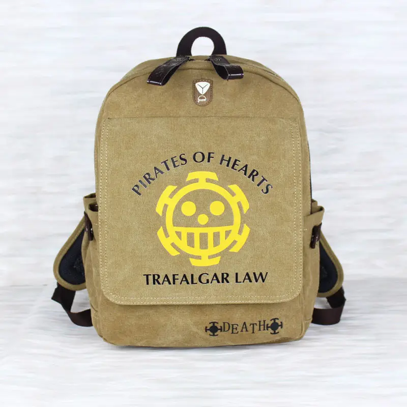 

Cosplay ONE PIECE Law Action Figure Toy Book Bag Canvas Toy Figure Backpack Rucksack Pocket School Bag Pirates of Hearts