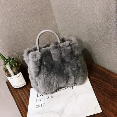 Новая зимняя мягкая сумка из искусственного меха маленькая модная женская