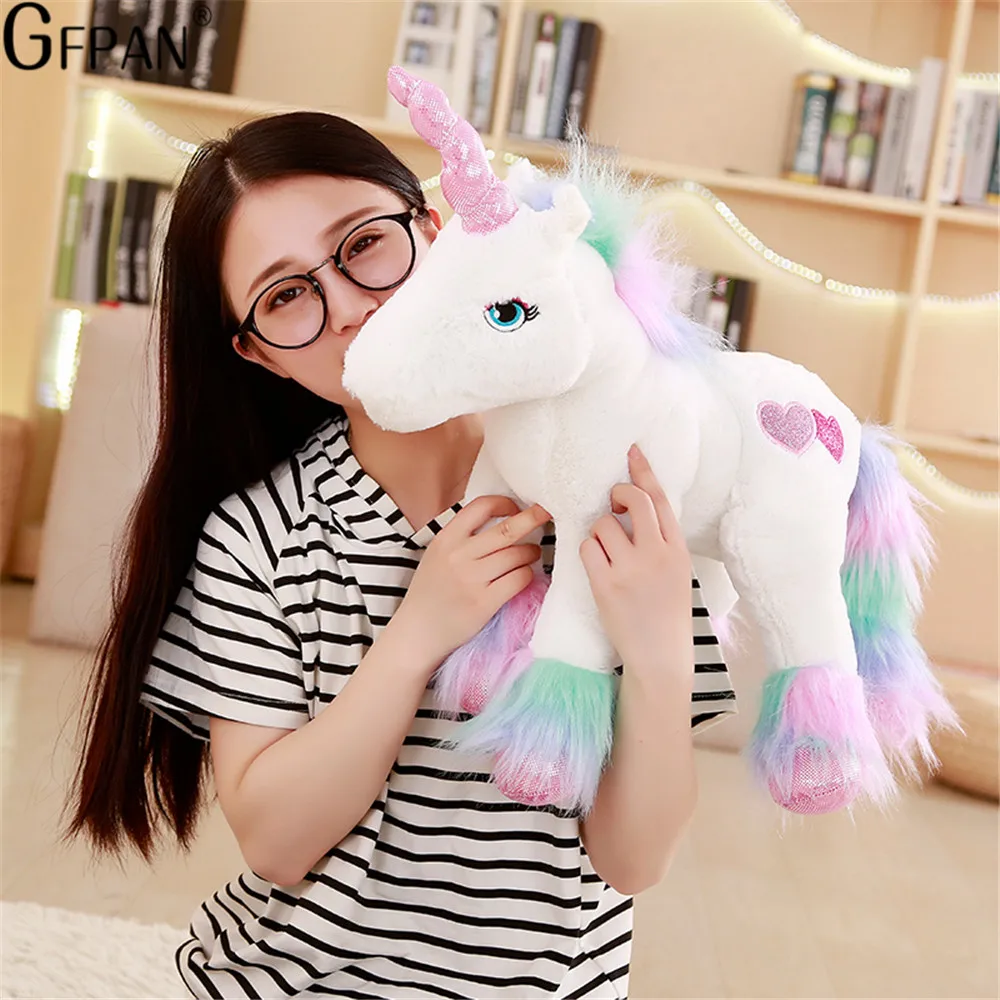 1PC 40cm White Unicorn Plush Toys low Price Stuffed Animal Soft Doll Home Decor Children Photo Props Birthday Gift For Kids