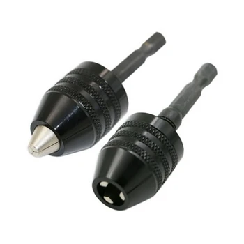 

ZLinKJ 1PCS 0.6-8mm 2 Styles Black Keyless Drill Chuck Screwdriver Hex Shank Drill Bits Diameter Power Tools High Quality