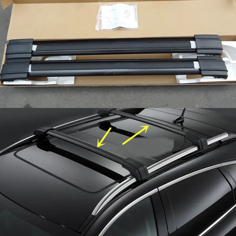 Black Aluminum Cross Bar Roof Cargo Luggage Rack For Cadillac SRX 2010