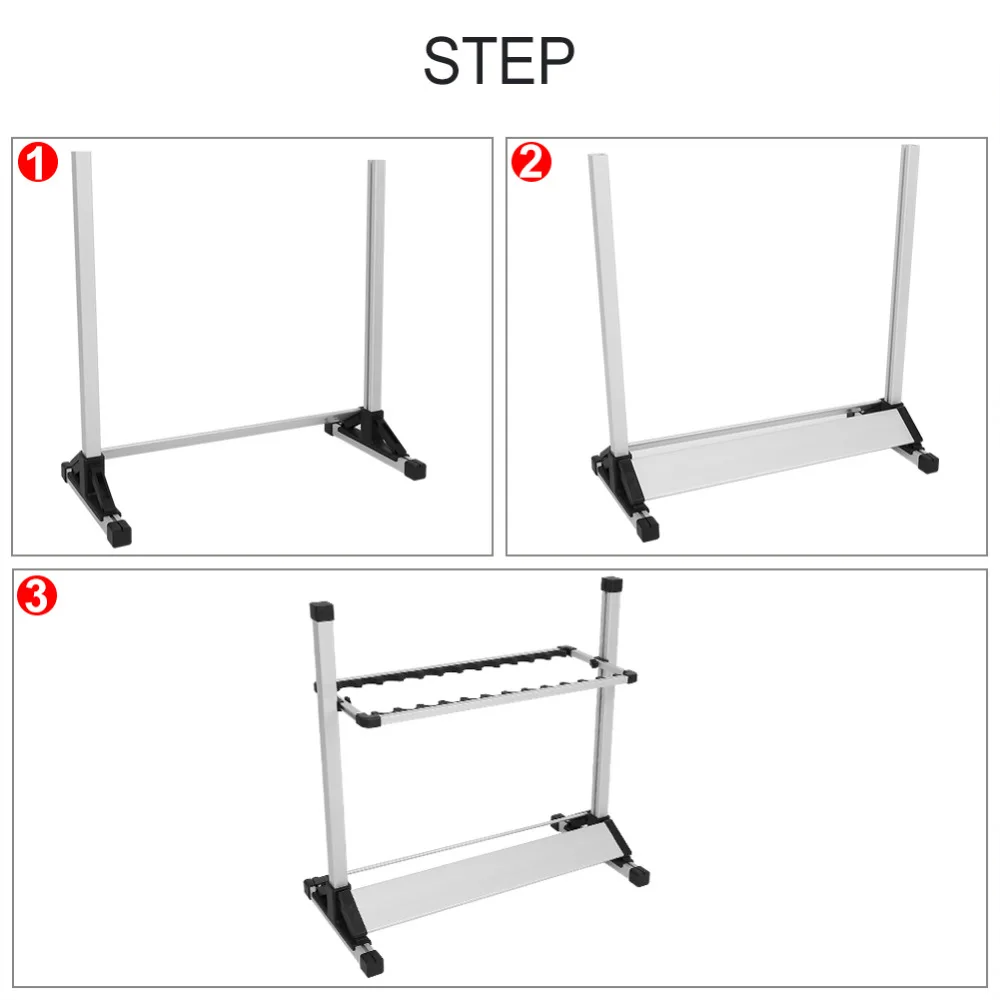 Сплав 24 слота удочки держатель рыболовная подставка дисплей Удочка Стойка портативный серебристый черный стеллаж