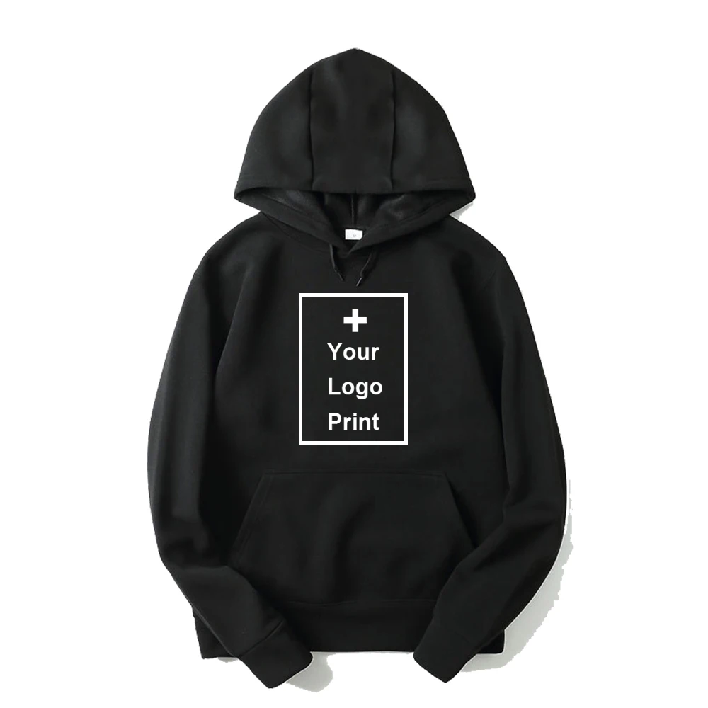 

Customized Print Hoodie for Men / Women DIY You Like Photo or Logo White Black Sportwear Tops Unisex Size S-3xl Design Hoodie