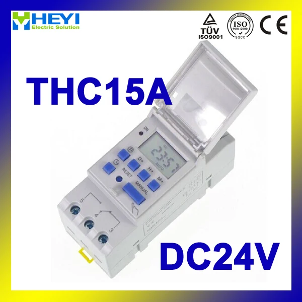 THC15A timer relay 24VDC 16A LCD Din rail Programmable digital timer