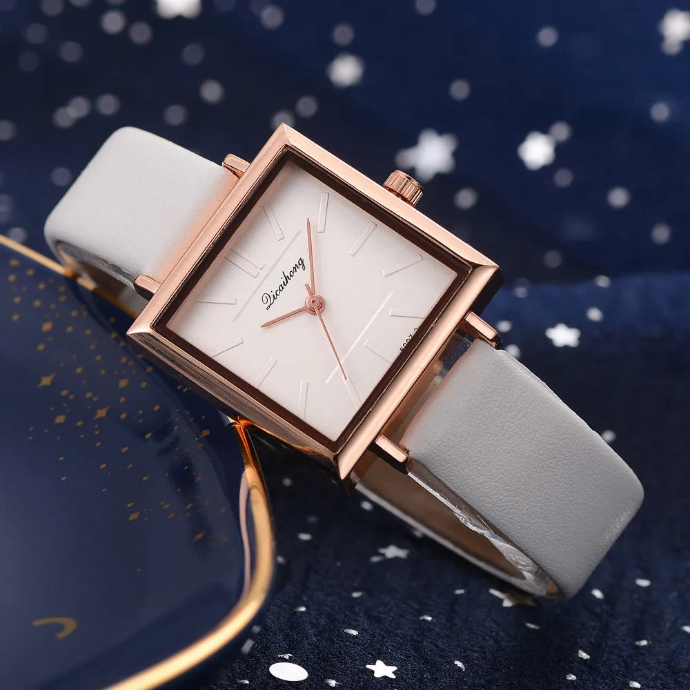 

Top Brand Square Women Bracelet Watch Contracted Leather Crystal WristWatches Women Dress Ladies Quartz Clock Dropshiping