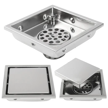 

1pcs Stainless Steel Shower Drainer Invisible Floor Drain Square Shower Drainer Floor Drain Filter Stopper Bathroom Accessory